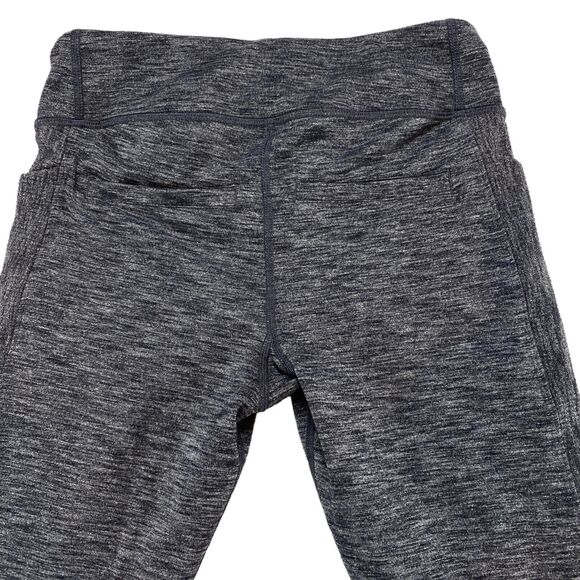 Athleta Girl School Day Ribbed Tight Leggings XL Gray Stretch Logo Elastic Waist - Picture 11 of 15